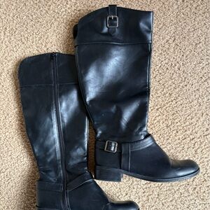 New Black Knee-High  Boots